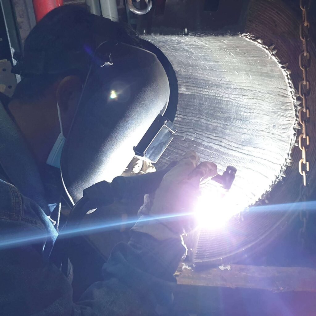 welding babbitt on bearing PT DIM