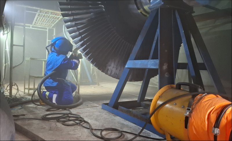 sandblasting rotor turbine PT DIM